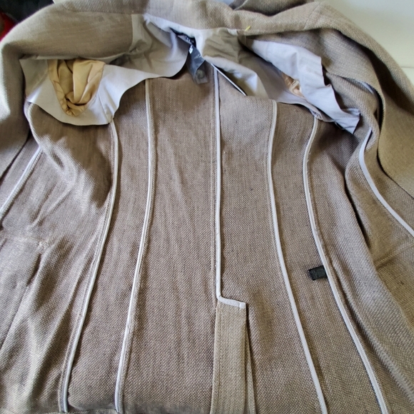 Peruvian Connection Linen Blend Blazer Size14 Old Money Sandstone Jacket NEW - Picture 7 of 16